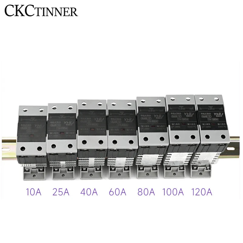 10A 25A 40A 60A 80A 100A 120A Din Rail Mount Solid State Relay SSR Single Phase DC Control AC AC Control AC With Heat Sink