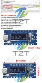 Nano V3.0 Atmega328P Ch340C Built-In 0.91" Oled Display 128*32 Resolution Iic I2C Compatible for Arduino Nano V3.0