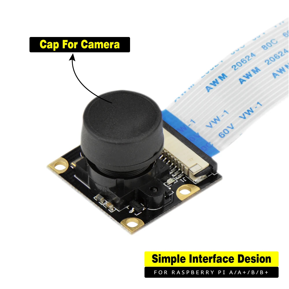 KEYESTUDIO Raspberry Pi Camera Module 5/8 Megapixels 1080p Mini HD PiNoIR Camera Wilde Angle Module For Raspberry Pi 2/3/3B/4/4B