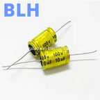 2PCS Audio frequency electrolytic capacitor axial horizontal NP 100V 22UF 33UF 47UF 68UF 100UF 10X16MM 10X18MM 10X20MM 13X25MM