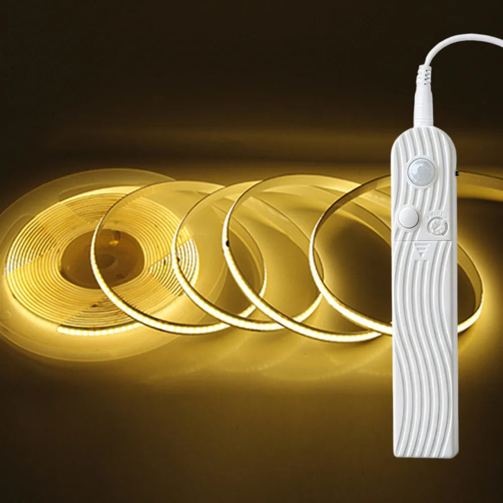 Dual Mode Adjustable 5V COB LED Strip Motion Sensor Night Light, Smart Induction Lamp for Bathroom Bedroom Bedside Home Decor