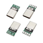 10Pcs Type-C USB 3.1 24 Pin Male Plug Welding Type Connector Jack Tail Terminals Type C Data Cable Interface Accessories Repair