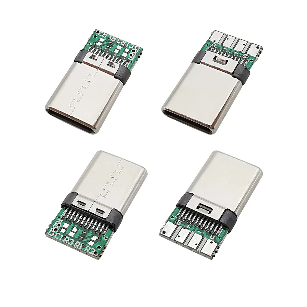 10Pcs Type-C USB 3.1 24 Pin Male Plug Welding Type Connector Jack Tail Terminals Type C Data Cable Interface Accessories Repair