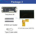 Tang Nano 9K Gaoyun FPGA GoAI Development Board GW1NR-9 RISC-V RV HDMI 40P RGB Interface with 1.14/4.3/5/7 Inch SPI Bare Screen