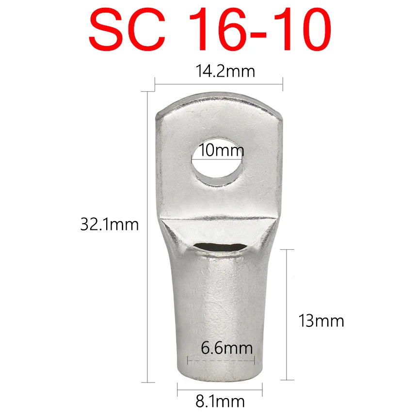 SC 1.5-120mm2 SC1.5/2.5/4/6/10/16/25/35/50/70/95/120 Copper Battery Bolt Screw Hole Ring Connector Wire Cable Lug Crimp Terminal