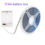 5V USB LED Strip Light Battery Power SMD 2835 3528 60LED 0.5m 1m 2m 5m Cold White Warm Blue Ribbon Cabinet Lights Night DC5V
