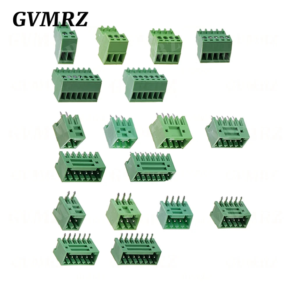 5Set/lot 15EDG 2.54mm PCB Seal Screw Terminal Block 2 ~ 12 Pin KF15EDG 2.54 Male Plug + Female Socket Pin Header Wire Connector