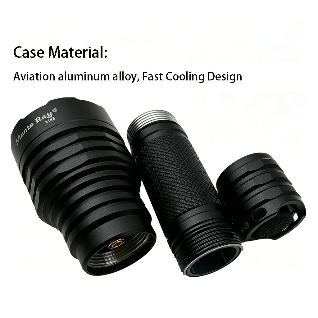 M45 10W High Power Infrared Flashlight, 810nm/850nm/940nm/980nm/1064nm 3-Gear IR Torch Waterproof for Hunting Night Vision