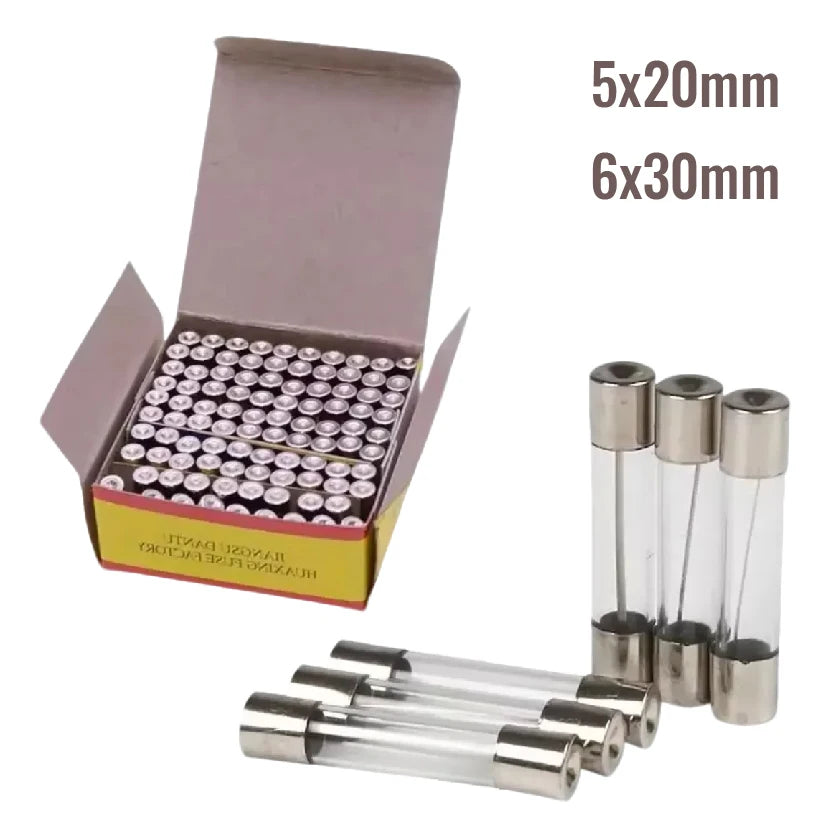 Glass Fuse 250V 0.1A 0.2A 0.5A 1A 2A 3A 4A 5A 6A 7A 8A 10A 12A 15A 20A 30A Quick Blow 5x20mm 6x30mm