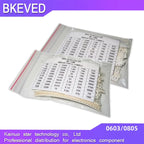 1500PCS SMD 0603 0805 Resistors Assorted Set (60 Values X 25Pcs) 0R-10M Ohm 1% High Precision Film Chip Resistance Kit