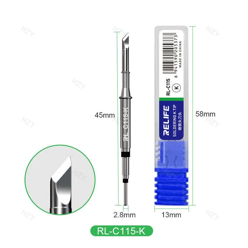 RELIFE Super Fine C210 T245 C245 Soldering Tips C115 Soldering Iron Tip for GVM T210 GVM T115 Professional Soldering Station