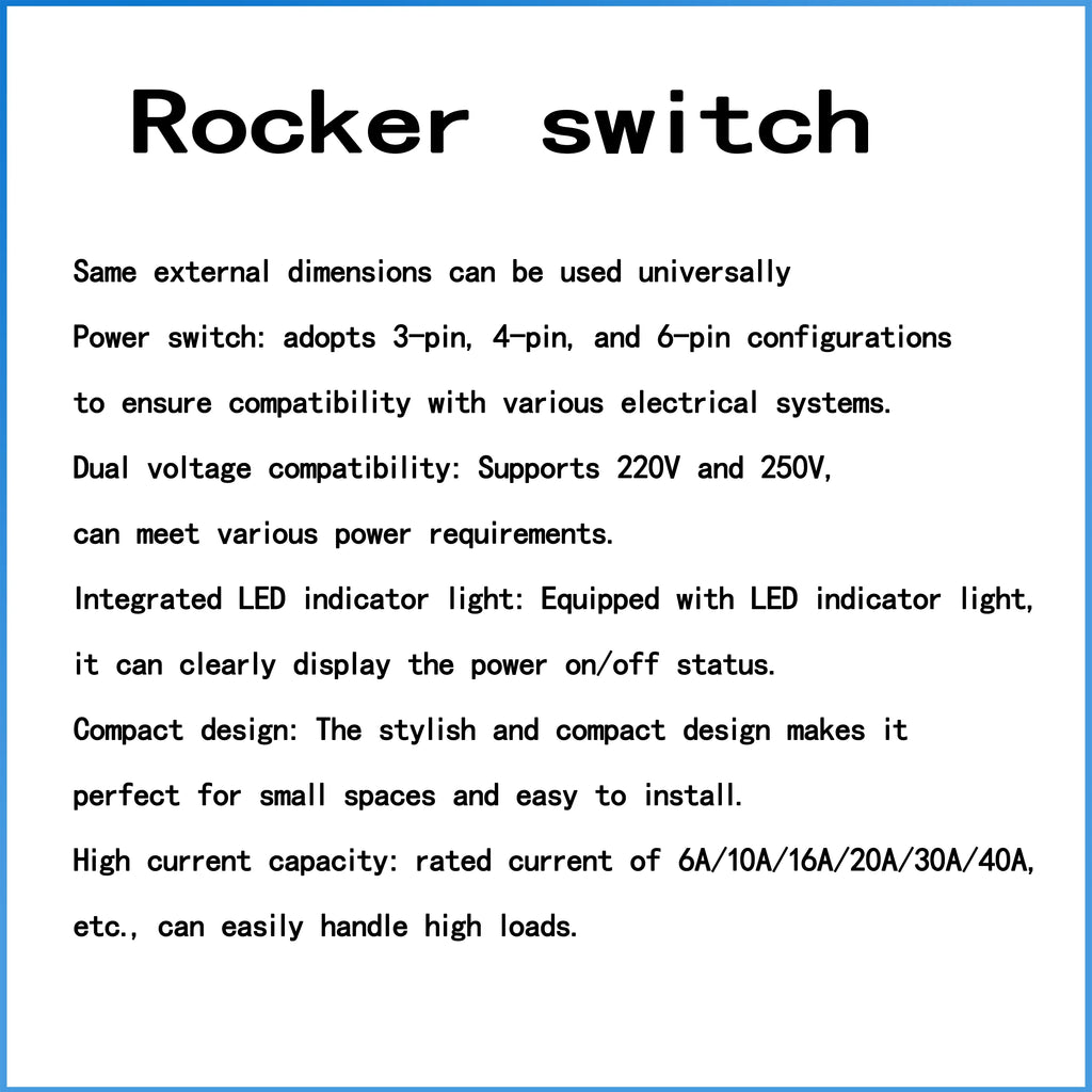 5PCS 30A 250V Heavy Duty KCD4 Rocker Switch ON Off DPST 4 Pin With Red Lighted 220V Toggle Switch