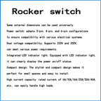 5PCS 30A 250V Heavy Duty KCD4 Rocker Switch ON Off DPST 4 Pin With Red Lighted 220V Toggle Switch