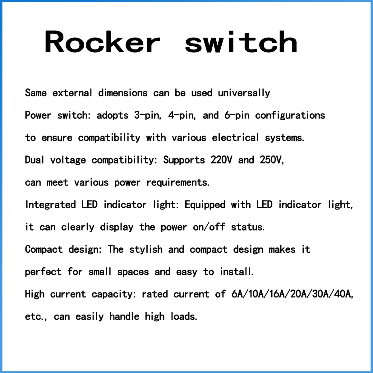5PCS 30A 250V Heavy Duty KCD4 Rocker Switch ON Off DPST 4 Pin With Red Lighted 220V Toggle Switch