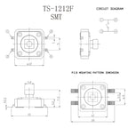 10Sets 12x12x10mm Tact Switch With Plastic Caps Momentary Tactile 4PIN SMT DIP Push Button Switch Micro Key Button
