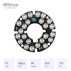 Witrue IR LED Board 24 Grain 850nm 90 Degree Diameter 44MM CCTV Accessoriesfor Surveillance Security Cameras