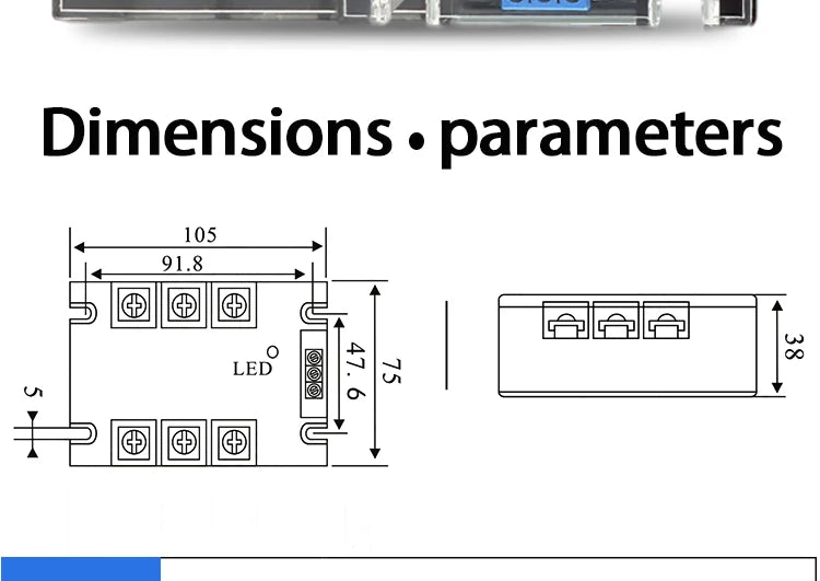 LCTC Three Phase Solid State Relay Forward and Reverse Control Relay DC Motor Stater 10A 25A 40A 60A 80A 10-30VDC 40-480VAC DA