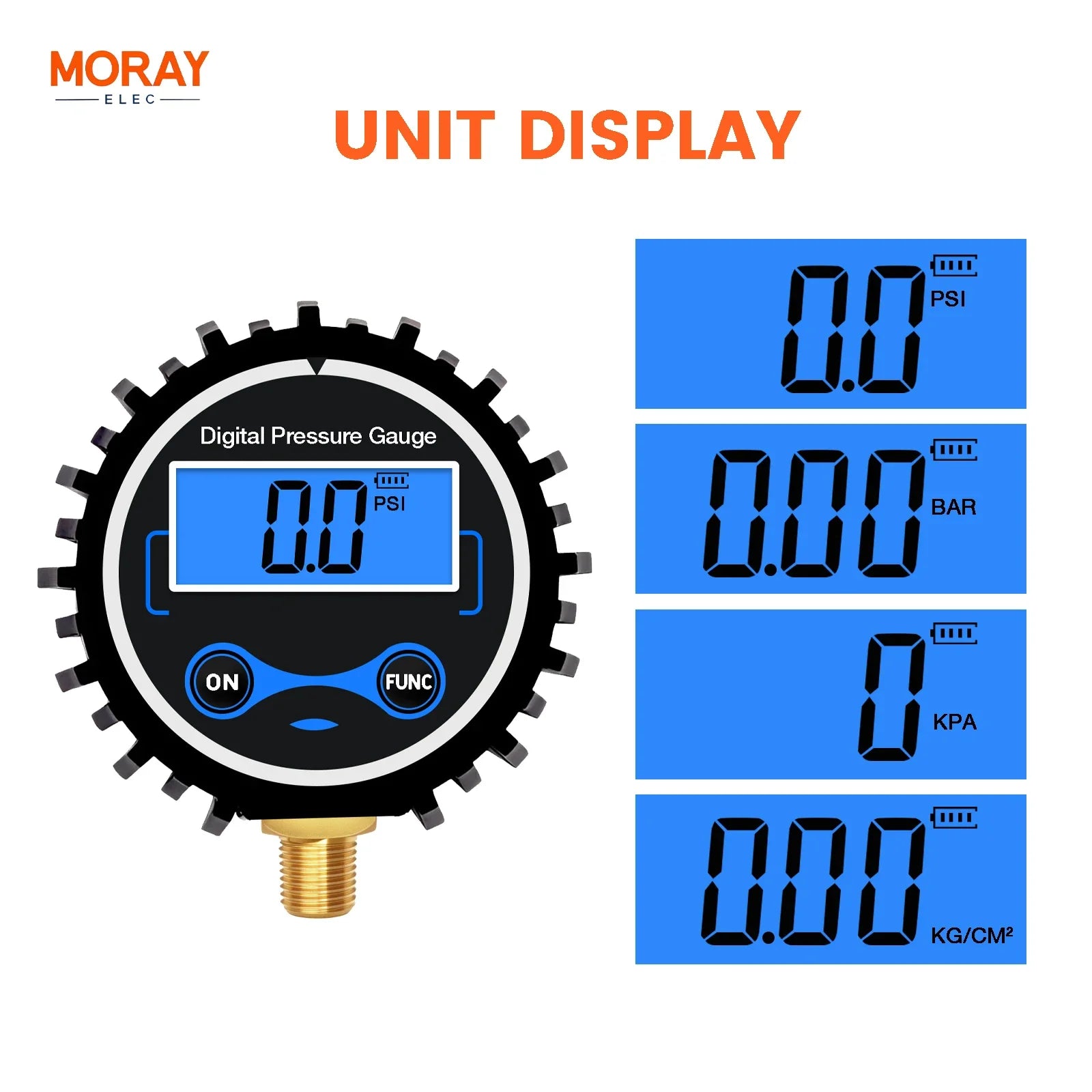 Moray ME266P Battery Powered Manufacturer LCD Calibration Standard Digital Tire Pressure Gauges for Gas