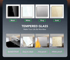 BSEED 1/2/3Gang Touch Switch Double Light Switch Triple Sensor Switch 1Way EU Standard Glass Panel Blue Back Light White Series
