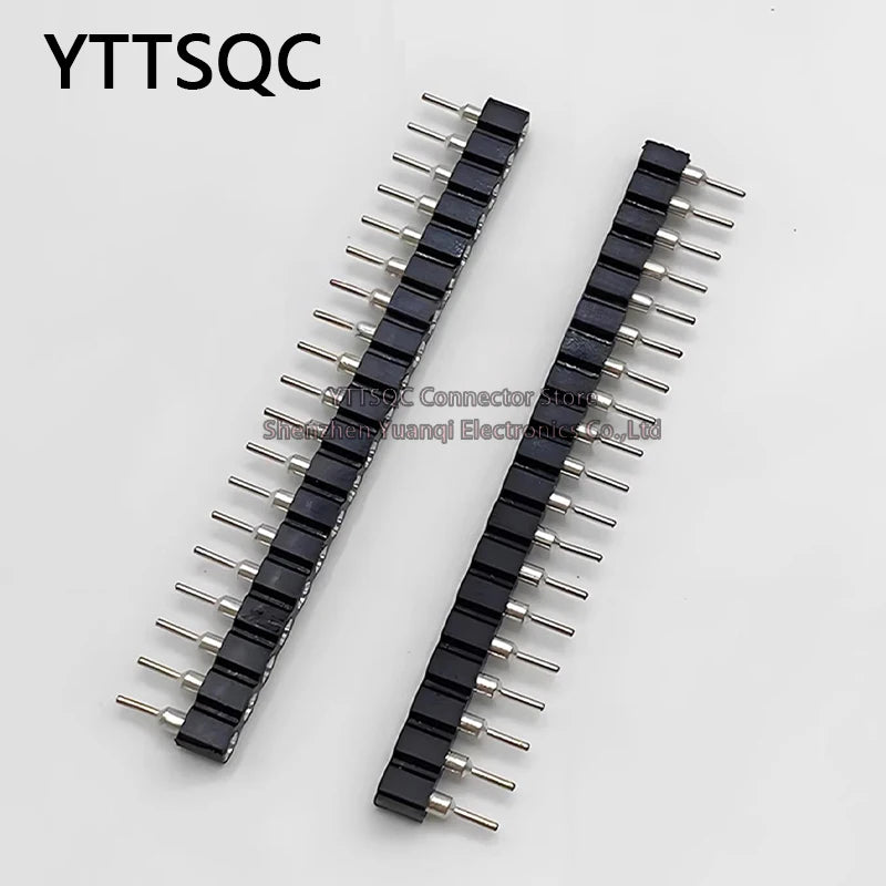 1P-40P 2.54mm Round Hole Straight Pin Single Row 0.1" Breakable Stackable PCB IC Crystal Transistor Female Tin Pin Header Socket