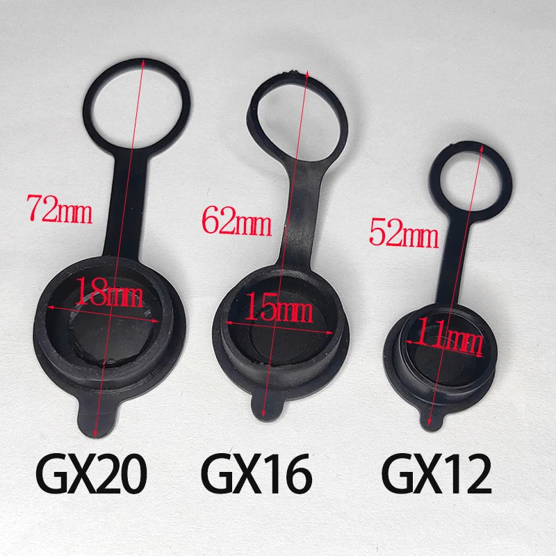 GX12 GX16 GX20 Aviation Circular Plug Socket Waterproof Dust Cable Connector Metal Leather Chain Protective Sleeve Cap