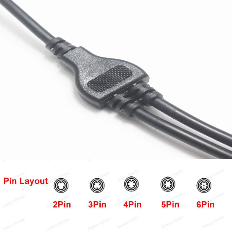 1Pcs M8 Y Splitter E-bike Cable 1Male to 2 Female 2 3 4 5 6 Pin Electric Bicycle Plug for Scooter Brake Signal Sensor
