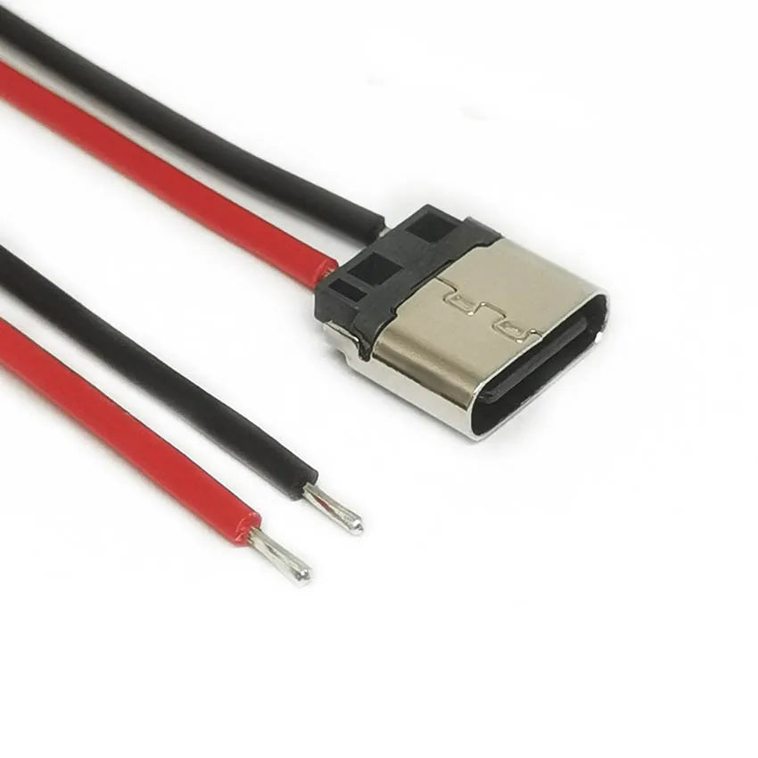 1-10Pcs Type C 2 Pin Waterproof Female USB C Socket Port With Screw Hole Fast Charge Charging Interface USB Connector With Cable