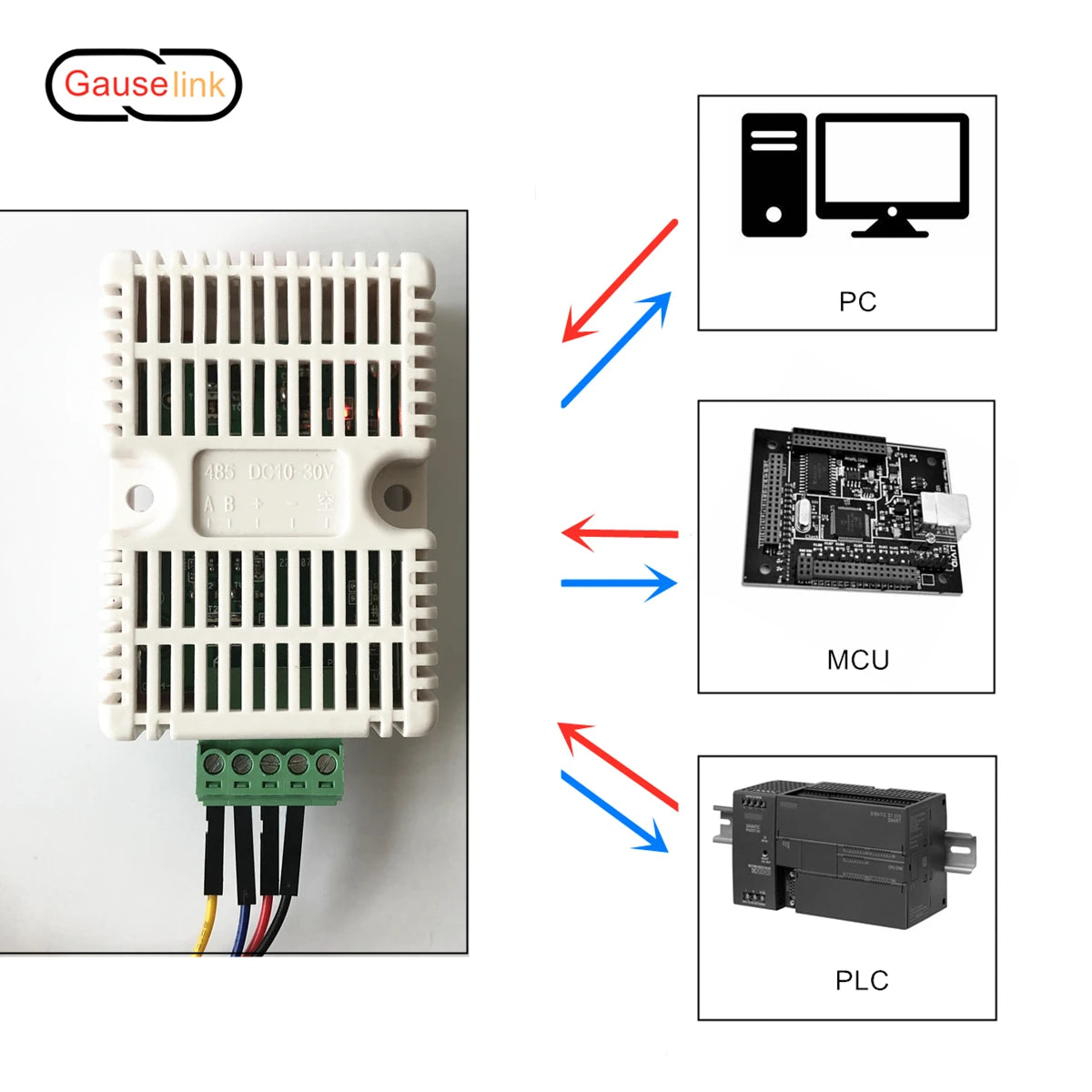 3-in-1 Atmospheric Temperature Humidity Barometric Pressure Sensor Transmitter Demo Set Range 0-120kPa FRS485 Modbus RTU