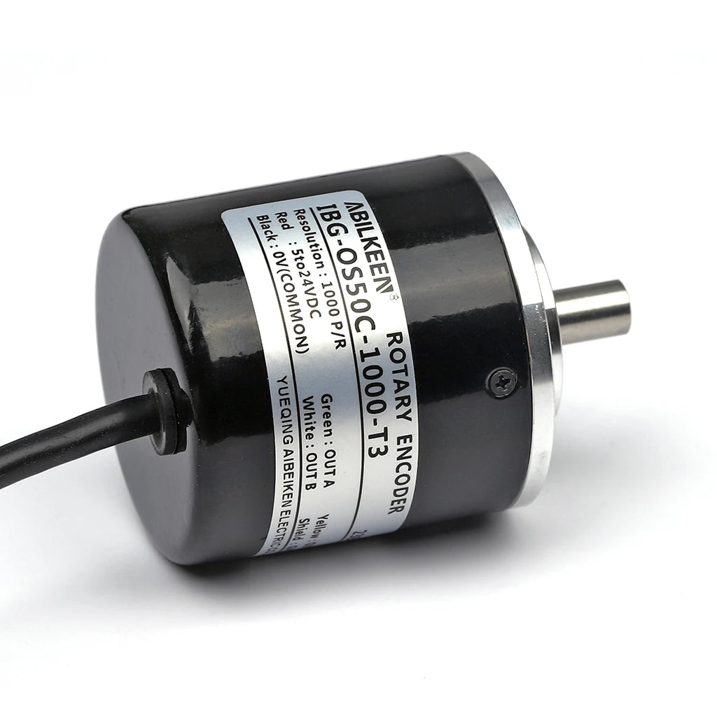 ABILKEEN 50mm Incremental Rotary Encoder Wtaer and Oil Proof 8MM Solid Shaft Magneto Electric Encoder E50S Encoder 100~5000 PPR