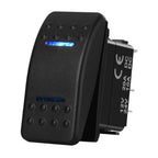 3 Way Rocker Switch 12V DPDT 3 Position ON OFF ON Toggle Switch Momentary ON ON OFF Blue Led Button Switch For Car Boat Carling