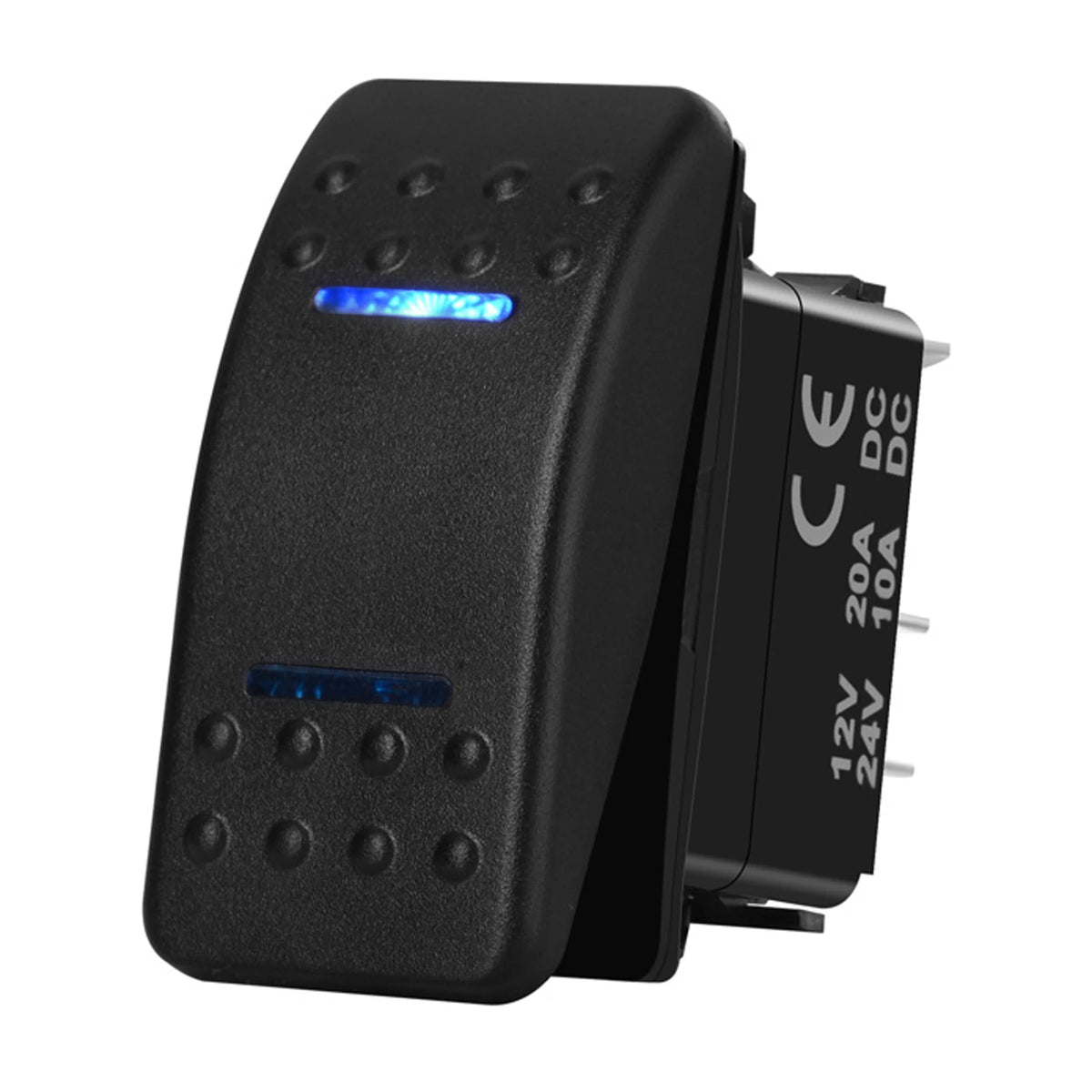 3 Way Rocker Switch 12V DPDT 3 Position ON OFF ON Toggle Switch Momentary ON ON OFF Blue Led Button Switch For Car Boat Carling