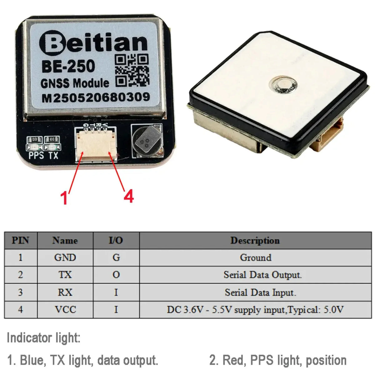 Beitian GPS Receiver Module BN-180/220/250/280/880 Multi-GNSS Support for Arduino Flight Control Drone