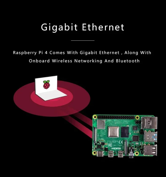 Original Raspberry Pi 4 Model B 1GB/2GB/4GB/8GB RAM 64 bit quad core processor 1.5GHz, supports WiFi Bluetooth 5.0
