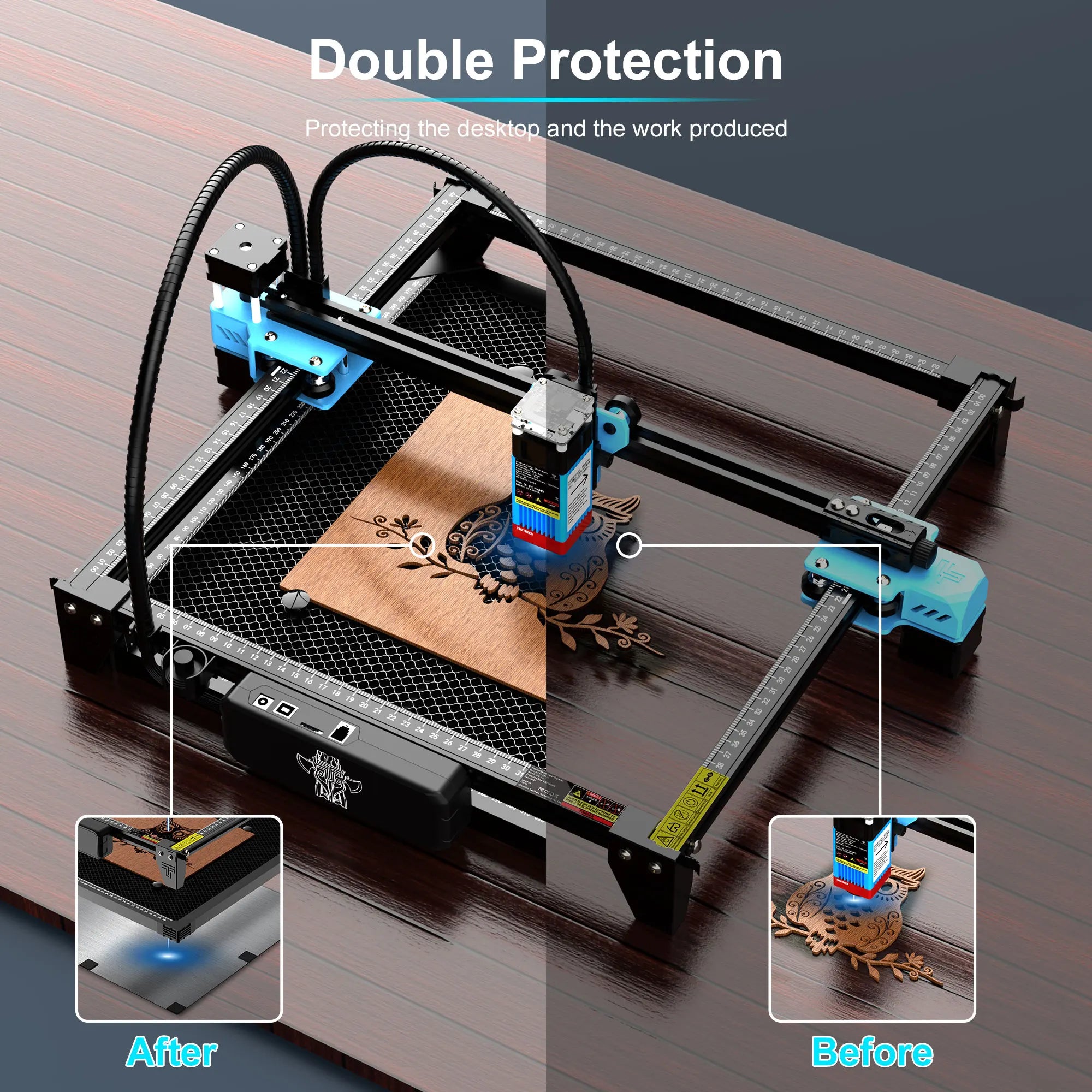 TWOTREES Honeycomb Working Table for CO2/Diode Laser Engraving and Cutting Machine | Durable Laser Metal Bed CNC Tools