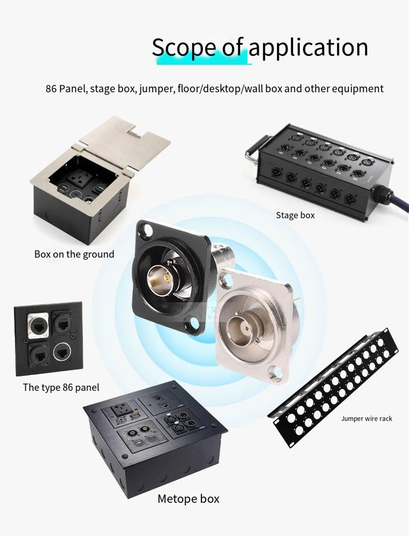 D Type RCA Female Jack YS367A Mounting Module Solder Socket AV Audio Video Connector for DVD Panel