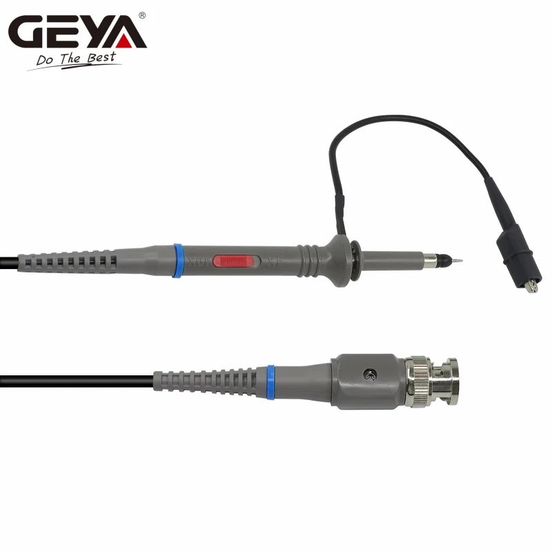 GEYA 2 Pcs 100 MHz Oscilloscope Probe 1X/10X Adjustable Attenuation Switch BNC Clip Test Lead Input Voltage10:1 Scope Probe Kit