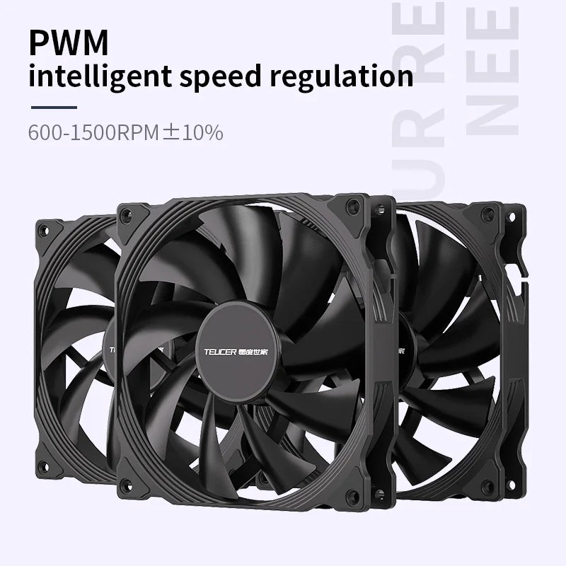 Teucer AF 14025 PC Case Cooling Fan 12V 4Pin PWM MHDB Hydraulic Bearing White 14CM Silent Fan for Computer Radiator Ventilator