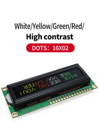 16x2 Character LCD Module Display Screen 162 LCM RED Green White Yellow VA Black Background 5V 3.3V for DIY Projects
