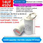CBB60 Capacitor 450V AC Motor Run Capacitors 3/4/5/6/8/10/12/14/15/16/18/20/30/35/40/50/60/70UF for Washing Machine, Water Pump