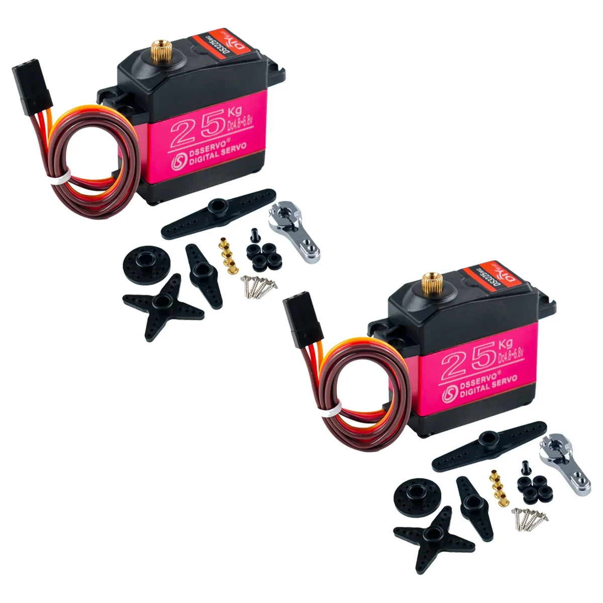 25KG Digital Servo Full Metal Gear IP66 Waterproof for 1:8 1:10 1:12 RC Car Crawler Robot 180/270 Degree High Precision