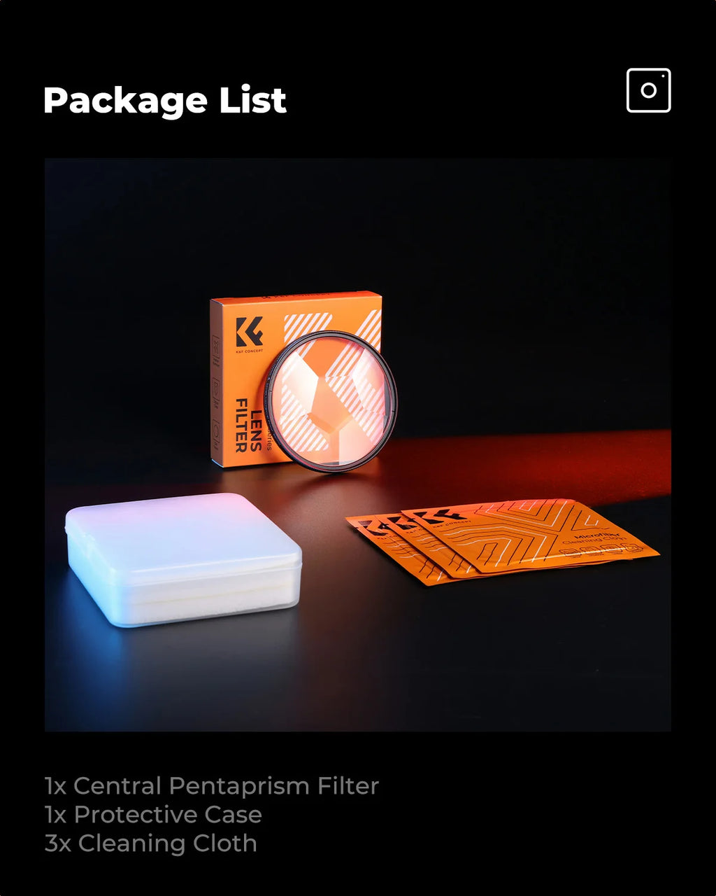 K&F CONCEPT Effects Filters Kaleidoscope Prism/Spiral Halo/Split Diopter/Motion Blur/4 6 8 Points Camera Lens Filter Photography