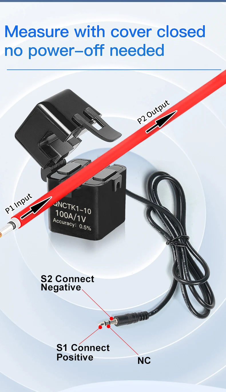 Split Core CT Current Transformer Factory QNCTK1-16 100A 333mV 60A 50A 1V 30A 20A 5A 1A 0.333V 100A/50mA Clamp ct Current Sensor