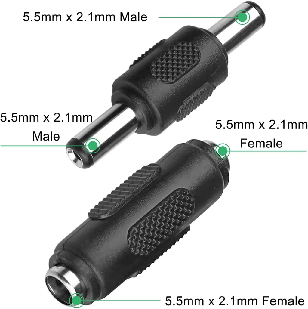 DC Power Connector Adapter Male Female Jack Socket Plug Barrel Connector 5.5x2.1mm 12V/24V For CCTV Security Camera LED Strip