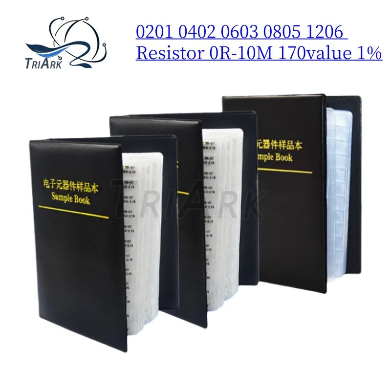0201 0402 0603 0805 1206 1% resistor mixing manual SMD classification kit 170 values 8500PCS 4250PCS 0R-10M Blank sample Book