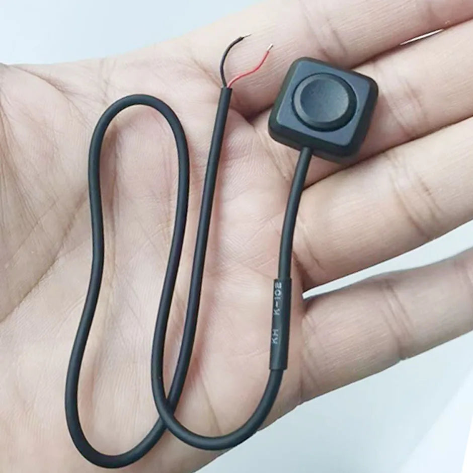 Momentary Push Button Switch ON/OFF 12V/24V  Surface Mount Mini Round Black Button for Horn, Doorbell, Temporary Control