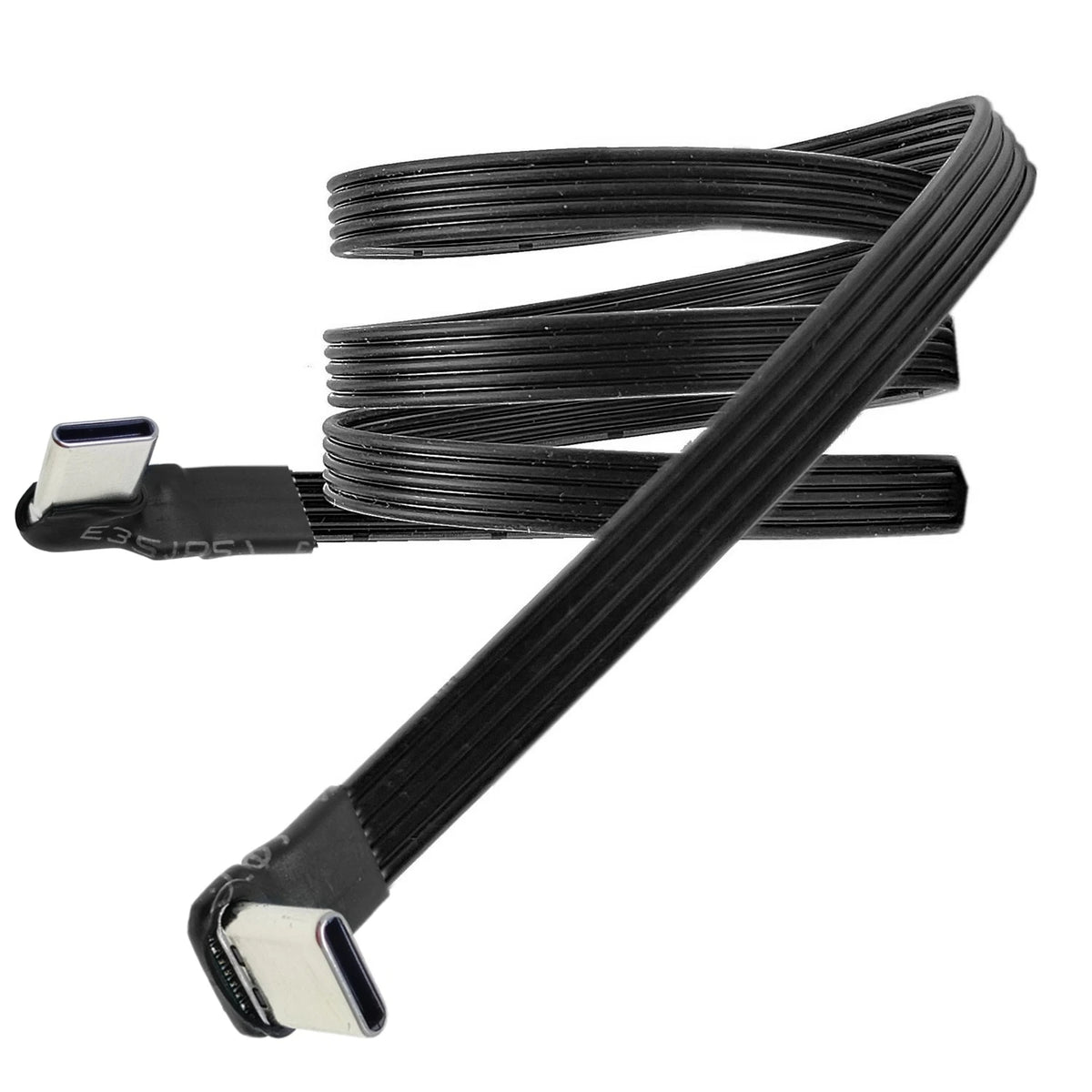 5CM 10CM 30CM USB 2.0 Type-C Flat Cable Extension FPC Cable USB 2.0 USB-C 90° Up/Down Angled Plug 5CM-1M