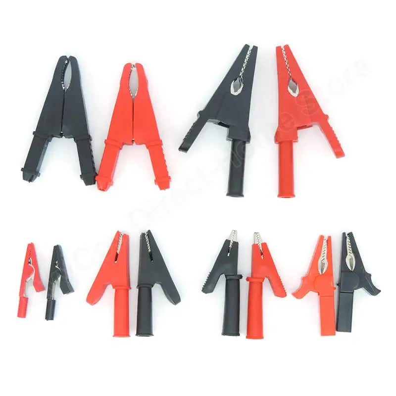 red+black 20/50A PVC Alligator Crocodile Clip Clamp Socket Plug Handle Test Cable Probe 4mm Banana Plug Electric Battery