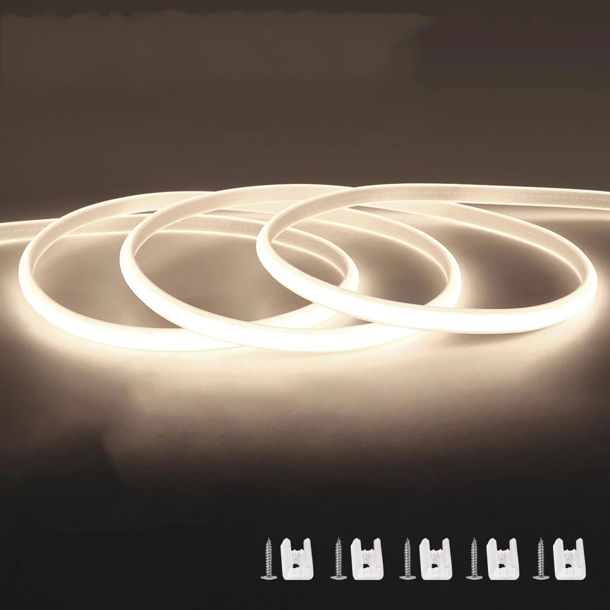 110V 220V Cob LED Strip Light Super Bright Waterproof With EU US Power Supply Switch 288 LEDS/m Warm/Neutral/White Outdoor Decor