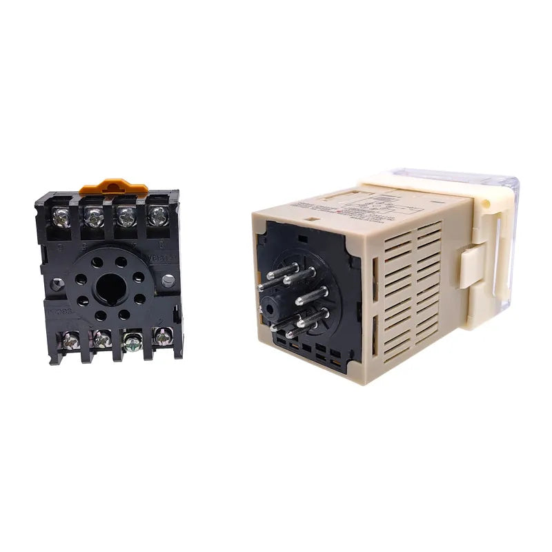 DH48S-S 12V Time Relay 220VAC 24VDC Repeat Cycle SPDT with Socket DH48S Series Delay Timer with Base