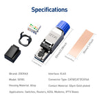 ZoeRax 1PCS RJ45 CAT8 CAT7 CAT6A Toolless Ethernet Cable Connector Shielded Network Cable Plug for 22~26AWG STP Lan Cable